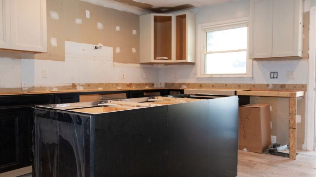 Kitchen renovation project in progress at a home in Novi, MI