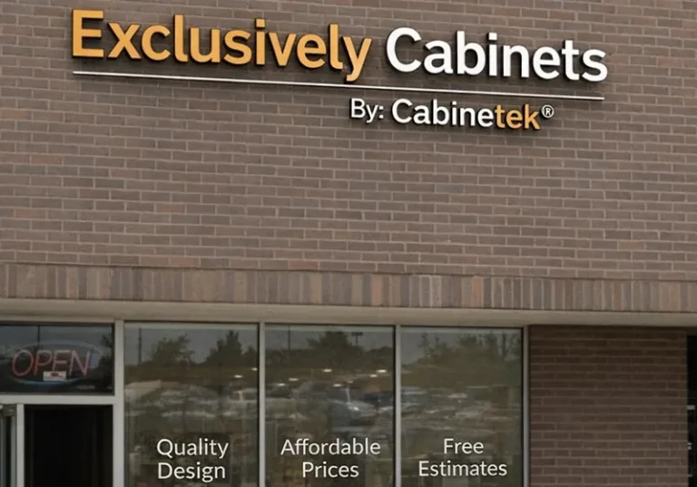 The exterior of Exclusively Cabinets' Rochester location